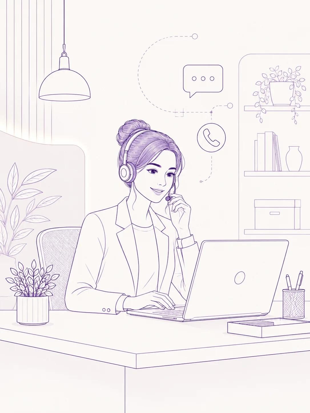 Friendly support agent illustration